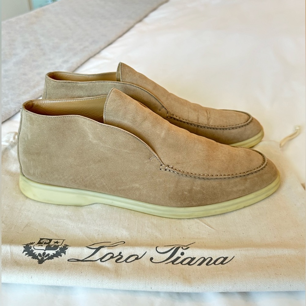 Loro Piana Polacchino Leather Slip-On Chukka Boots